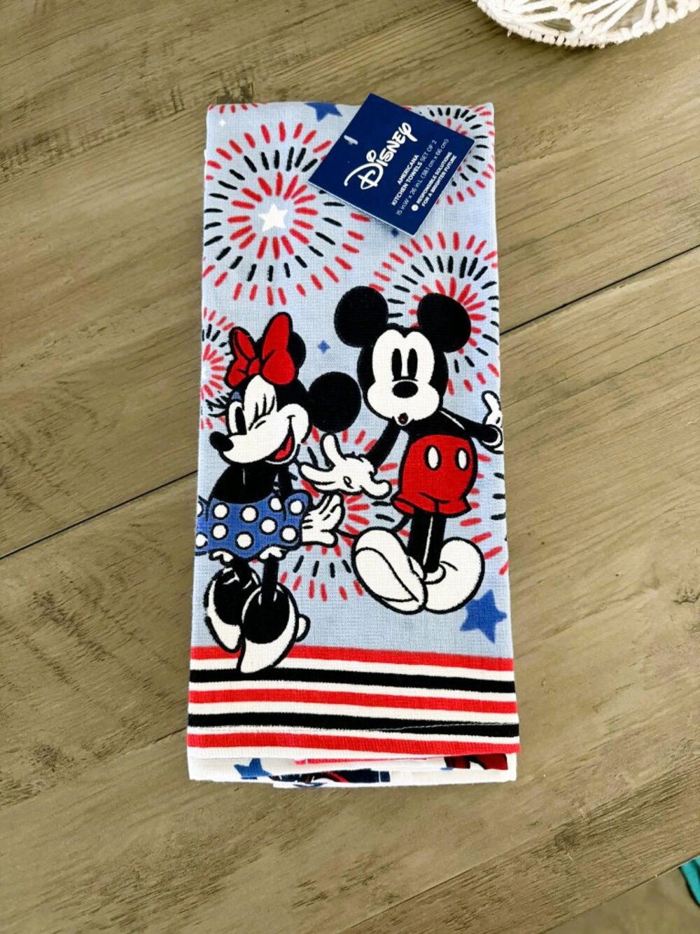 NEW 2Pk Mickey & Minnie Mouse 4th of July Kitchen Towels